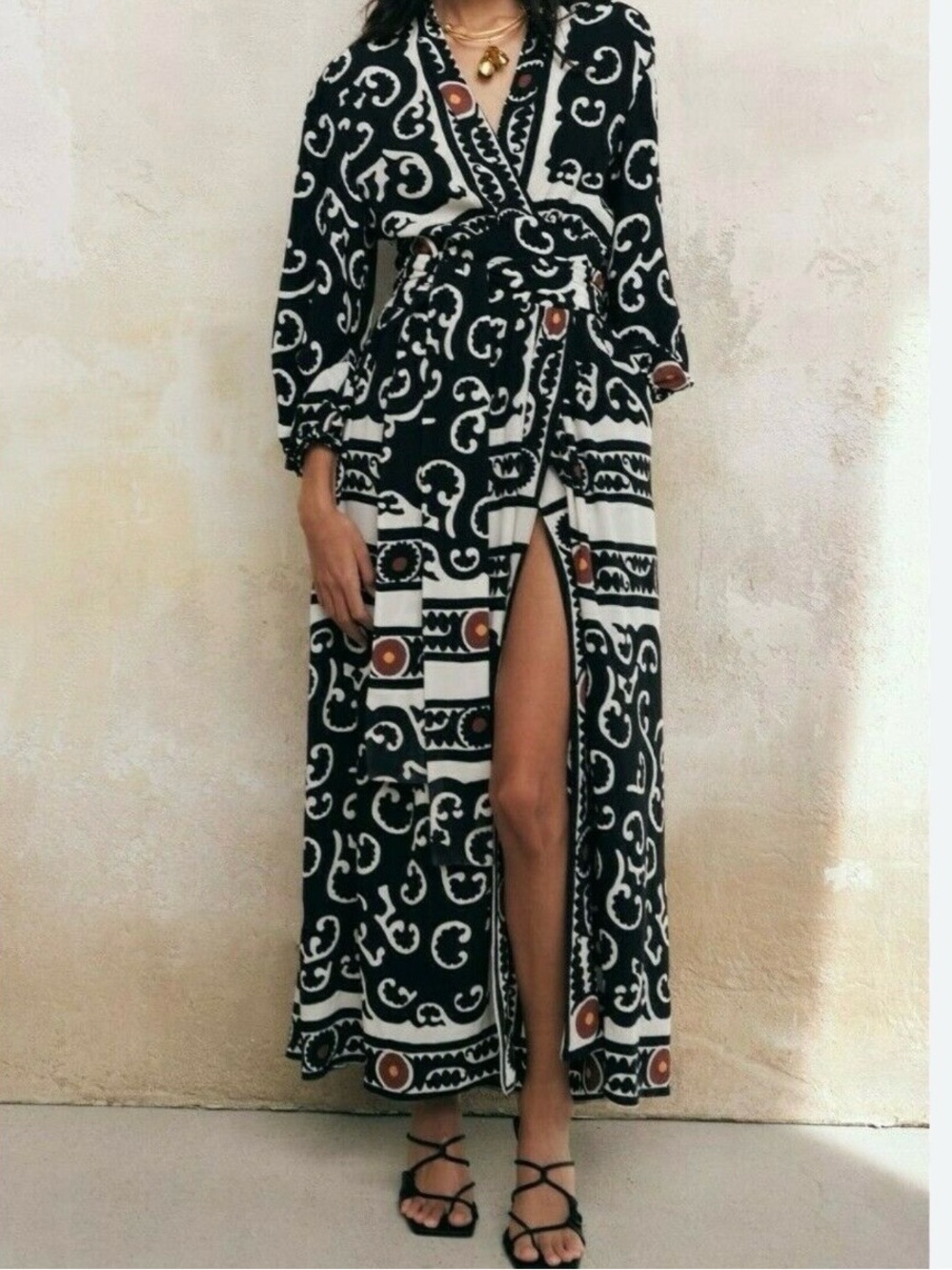 Zara Printed Wrap Dress